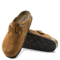 Birkenstock Boston Softbed Suede Leather In Mink (Narrow Width) -Cheap Shoes Store 1009542 1009543 4 1100x