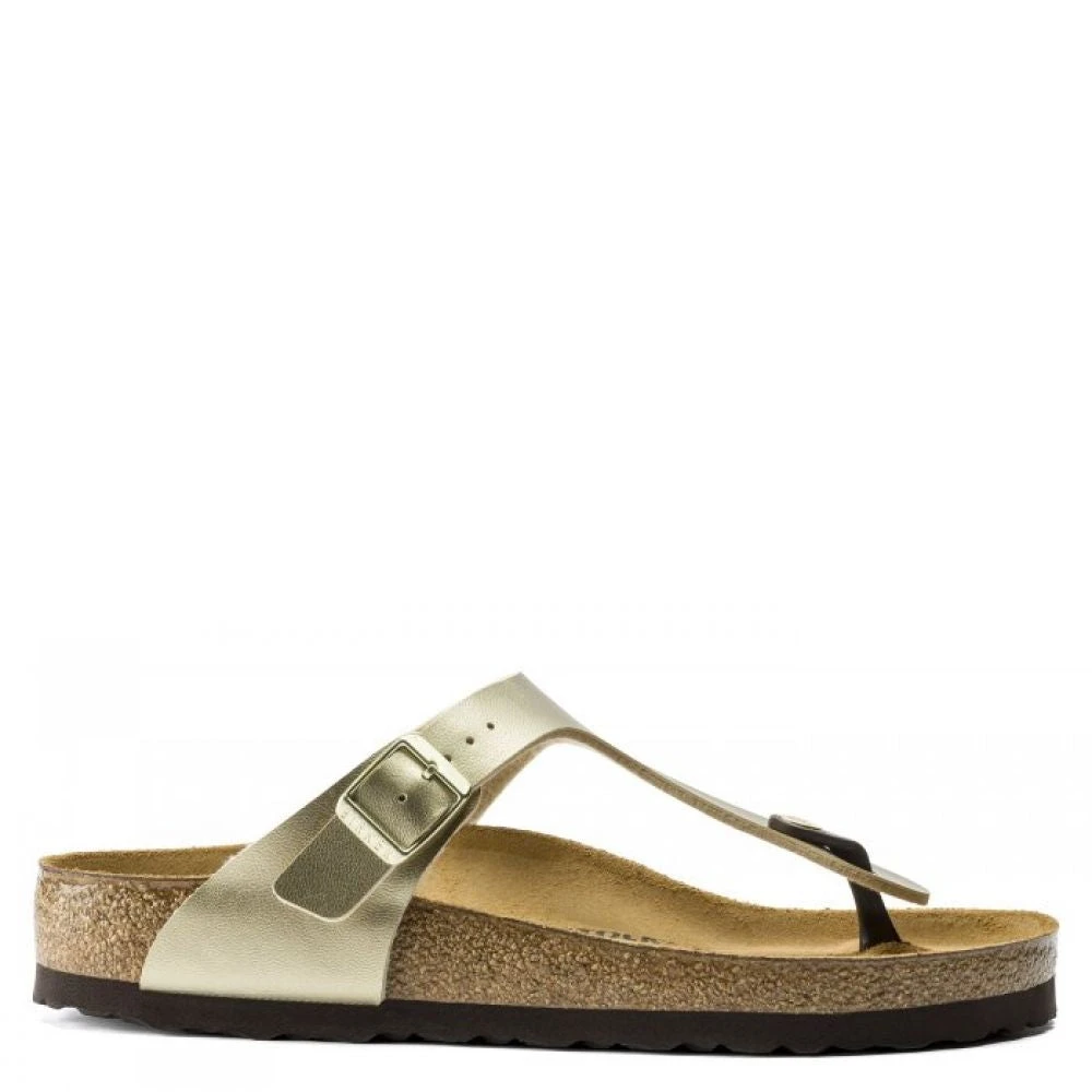 Birkenstock Women's Gizeh Birko-Flor In Gold 1 Birkenstock Women's Gizeh Birko-Flor In Gold
