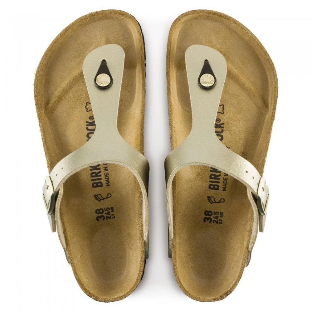 Birkenstock Women's Gizeh Birko-Flor In Gold 3 Birkenstock Women's Gizeh Birko-Flor In Gold - Image 3