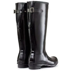 Hunter Women's Original Back Adjustable Gloss Rain Boots In Black -Cheap Shoes Store 1 7 179 hunt tall adjustable gloss black 1 1100x