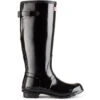 Hunter Women's Original Back Adjustable Gloss Rain Boots In Black