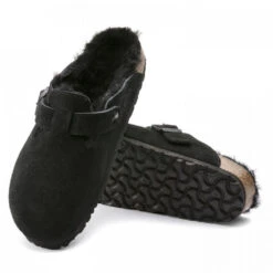 Birkenstock Boston Shearling Suede Leather In Black (Narrow Width) -Cheap Shoes Store 2 5 259883 sole ce1e0396 86ed 4d77 b427 f6dc4e12858f 1100x