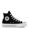 Converse Women's Chuck Taylor All Star Canvas Platform Hi In Black/White/White