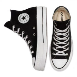 Converse Women's Chuck Taylor All Star Canvas Platform Hi In Black/White/White -Cheap Shoes Store 560845c e 08x1 2 1100x