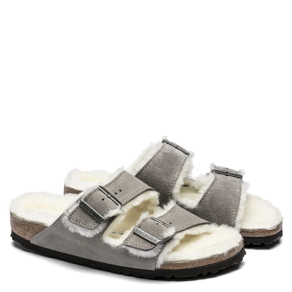 Birkenstock Women's Arizona Shearling In Stone Coin 2 Birkenstock Women's Arizona Shearling In Stone Coin - Image 2