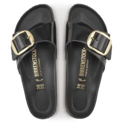 Birkenstock Women's Madrid Big Buckle Oiled Leather In High Shine Black (Narrow Width) -Cheap Shoes Store BI 1022650 518 3 1100x
