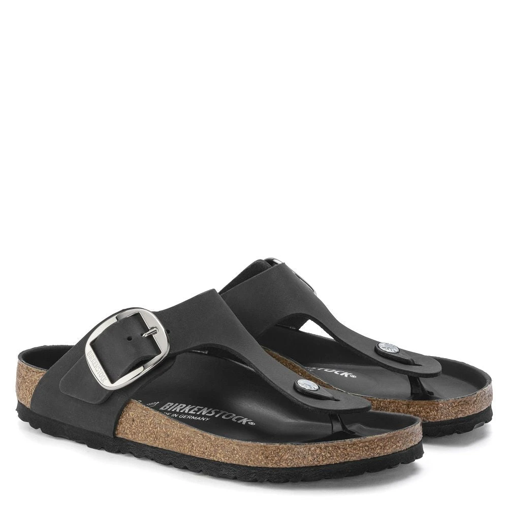 Birkenstock Women's Gizeh Big Buckle Oiled Leather In Black 2 Birkenstock Women's Gizeh Big Buckle Oiled Leather In Black - Image 2