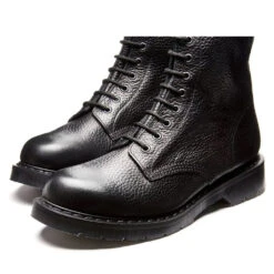 Solovair 8 Eye Derby Boot In Black Grain -Cheap Shoes Store SV 551 BK SG 117 3 1100x