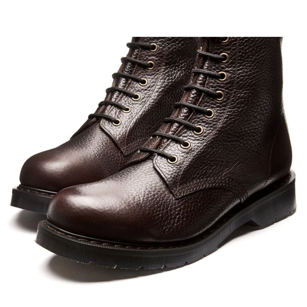 Solovair 8 Eye Derby Boot In Dark Brown Grain 3 Solovair 8 Eye Derby Boot In Dark Brown Grain - Image 3