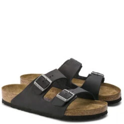 Birkenstock Arizona Softbed Oiled Leather In Black -Cheap Shoes Store b i birkenstock arizona softbed oiled leather black 752481 3 1100x