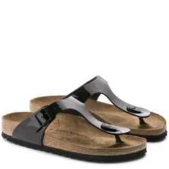 Birkenstock Gizeh Birko-Flor Patent In Black -Cheap Shoes Store b i birkenstock birko flor patent black 43663 3 1100x
