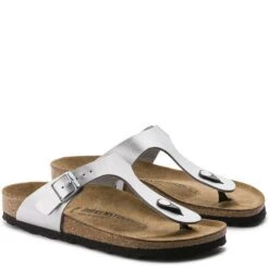 Birkenstock Gizeh Birko-Flor In Silver -Cheap Shoes Store b i birkenstock gizeh birk flor silver 43853 3 1100x