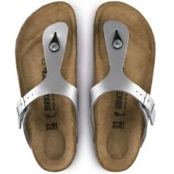 Birkenstock Gizeh Birko-Flor In Silver -Cheap Shoes Store b i birkenstock gizeh birk flor silver 43853 4 1100x