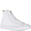 Converse Chuck Taylor All Star Mono Leather High Top In White Monochrome