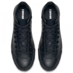 Converse Chuck Taylor All Star Mono Leather High Top In Black Monochrome -Cheap Shoes Store c o converse chuck taylor all star monochrome leather high top black 135251 4 1100x