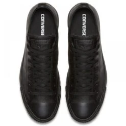 Converse Chuck Taylor All Star Mono Leather Low Top In Black Monochrome -Cheap Shoes Store c o converse chuck taylor all star monochrome leather low top black 135253 4 1100x