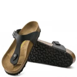 Birkenstock Women's Gizeh Oiled Leather In Black -Cheap Shoes Store g i gizeh 845251 2 1100x