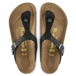 Birkenstock Women's Gizeh Oiled Leather In Black -Cheap Shoes Store g i gizeh 845251 3 1100x